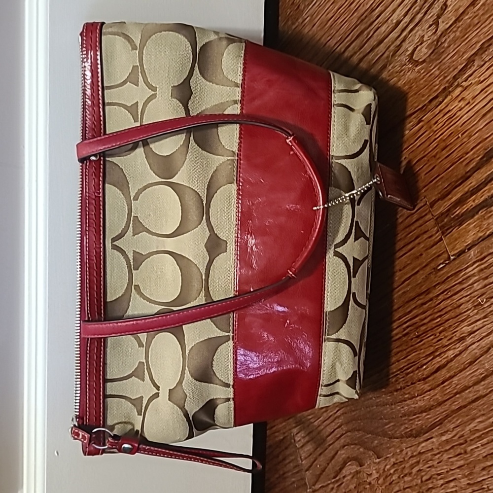 Red Leather Coach purse.